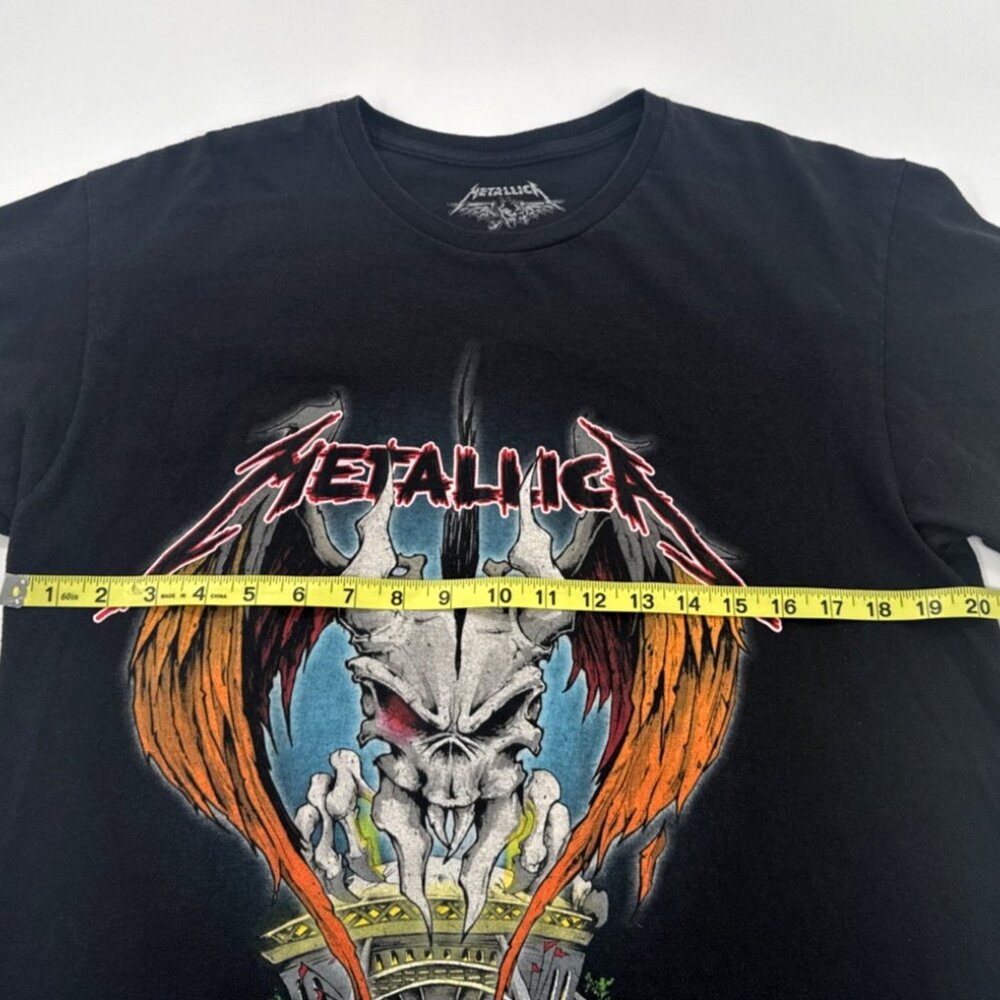 Metallica T Shirt Mens Large Black World Wired Tour 2018 2019 Concert Skull Tee - Picture 6 of 9